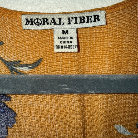 Moral Fiber Women's Fall Floral Kimono Wrap‎ Cardigan Size M Boho Beachy - Picture 6 of 10